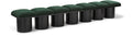 Ornella Green Boucle Fabric Upholstered 7pc. Modular Bench - 7B