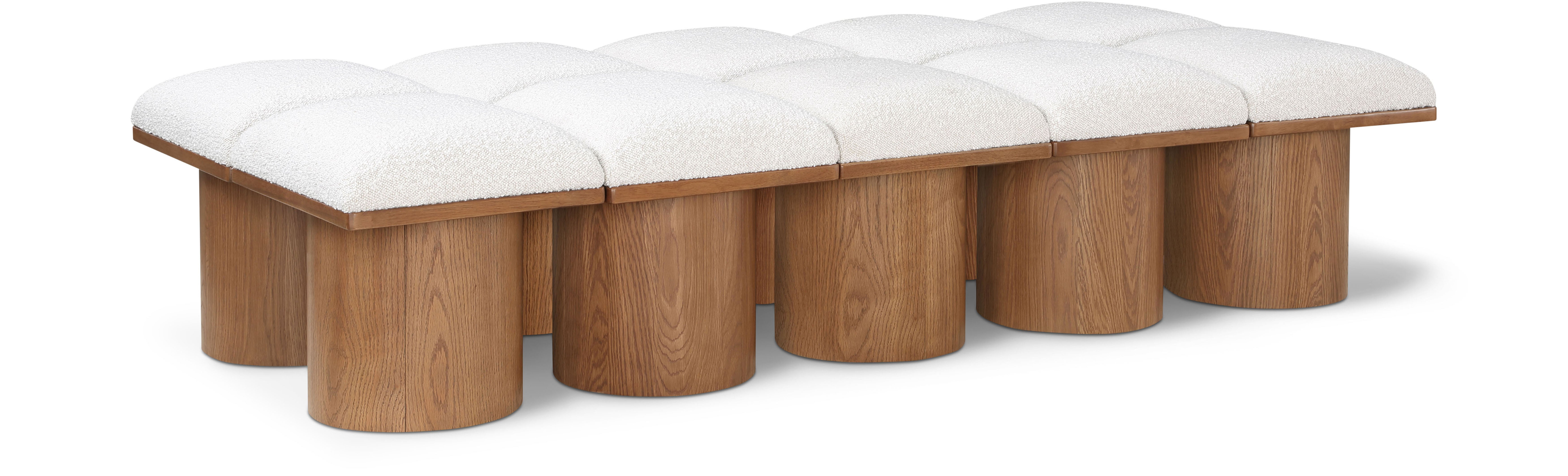 Ornella Cream Boucle Fabric Upholstered 10pc. Modular Bench - 10D