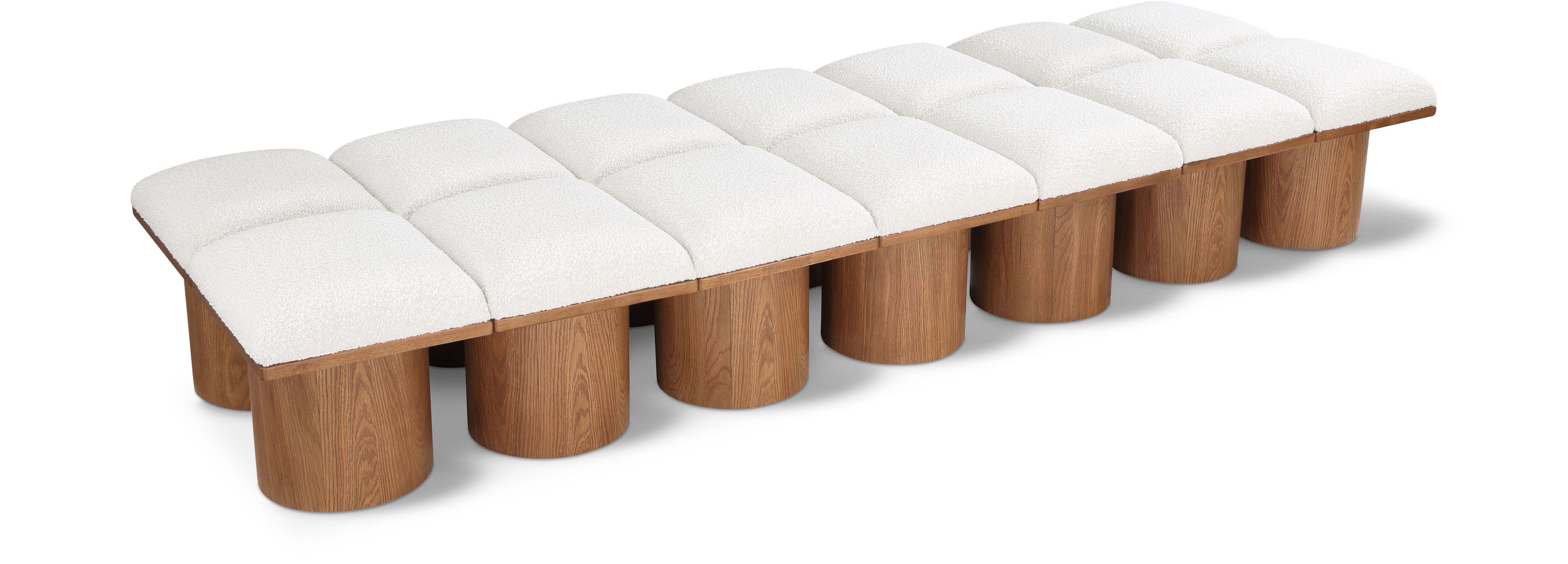 Ornella Cream Boucle Fabric Upholstered 14pc. Modular Bench - 14D