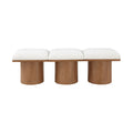 Ornella Cream Boucle Fabric Upholstered 3pc. Modular Bench - 3A