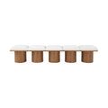 Ornella Cream Boucle Fabric Upholstered 5pc. Modular Bench - 5A