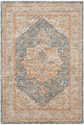 Sahar Ivory Blue Vintage Polyester Area Rug