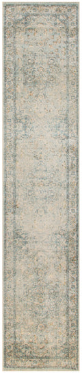 Astra Machine Washable Light Blue Vintage Polyester Area Rug