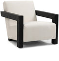 Villandry Cream Linen Textured Fabric Upholstered Accent Chair