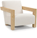 Villandry Cream Linen Textured Fabric Upholstered Accent Chair