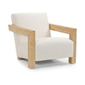 Villandry Cream Linen Textured Fabric Upholstered Accent Chair