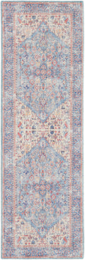 New Concept Washables Blue Multicolor Vintage Polyester Area Rug