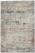 Rustic Textures Light Grey Multi Modern Polyester Area Rug