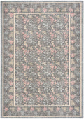 Botanical Washables Charcoal Multicolor Farmhouse Polyester Area Rug