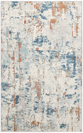 Quarry Beige Blue Rust Modern Polypropylene Area Rug