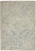 Interlock Blue Multicolor Bohemian Wool Area Rug