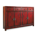 58'' Red Asian Cabinet