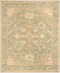 Antique Bloom Teal Vintage Wool Area Rug
