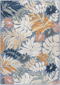 Suncoast Denim Multicolor Tropical Polypropylene Area Rug