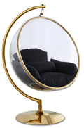 Lenora Black Acrylic And Fabric Upholstered Swing Bubble Accent Chair