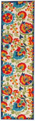 Aloha Multicolor Farmhouse Polypropylene Area Rug