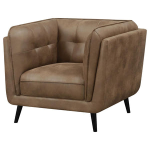 Thatcher Upholstered Button Tufted Chair Brown