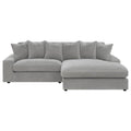 Blaine Reversible Sectional Sofa – Fog Corduroy Upholstery