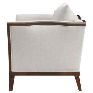 Lorraine Upholstered Chair with Flared Arms in Beige