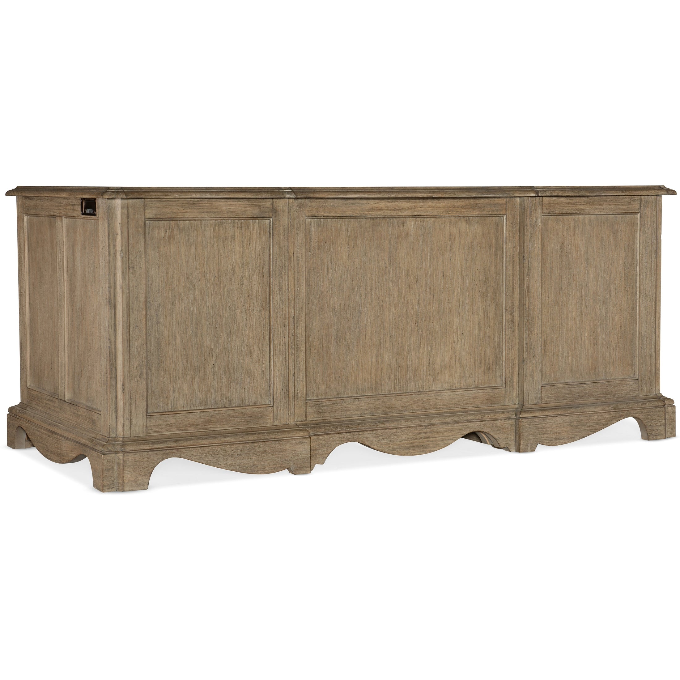 Corsica Executive Desk – Acacia Veneers, Burnished Bronze