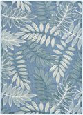Aloha Blue Modern Polypropylene Area Rug
