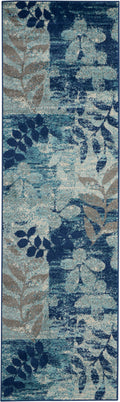 Tranquil Navy/Light Blue Farmhouse Polypropylene Area Rug