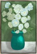 Emerald Vase with Roses