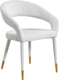Destiny Boucle Fabric Upholstered Dining Chair in Cream