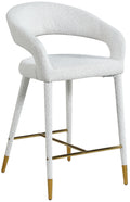 Drusilla Cream Boucle Fabric Upholstered Counter Stool