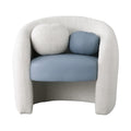 Adele Boucle Fabric And Vegan Leather Upholstered Accent Chair