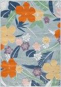 Suncoast Blue Multicolor Tropical Polypropylene Area Rug