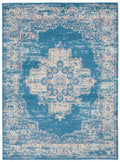 Grafix Blue Vintage Polypropylene Area Rug