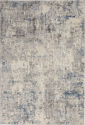 Rustic Textures Ivory Grey Blue Modern Polypropylene Area Rug