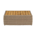 Roseline Natural Teak Wood And Wicker Outdoor Patio Coffee Table