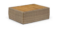 Roseline Natural Teak Wood And Wicker Outdoor Patio Coffee Table