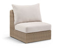 Roseline Beige Olefin Water Resistant Fabric And Wicker Outdoor Patio Armless Chair