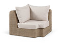 Roseline Beige Olefin Water Resistant Fabric And Wicker Outdoor Patio Corner Chair