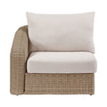 Roseline Beige Olefin Water Resistant Fabric And Wicker Outdoor Patio Left Arm Chair