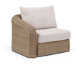 Roseline Beige Olefin Water Resistant Fabric And Wicker Outdoor Patio Left Arm Chair