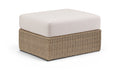 Roseline Cream Olefin Water Resistant Fabric And Wicker Outdoor Patio Ottoman/Coffee Table