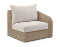 Roseline Beige Olefin Water Resistant Fabric And Wicker Outdoor Patio Right Arm Chair