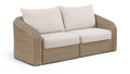 Roseline 85.25" Beige Olefin Water Resistant Fabric And Wicker 2pc. Outdoor Patio Modular Loveseat