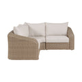 Roseline 88.25" Beige Olefin Water Resistant Fabric And Wicker 3pc. Outdoor Patio Modular Sectional