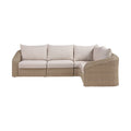 Roseline 123.25" Beige Olefin Water Resistant Fabric And Wicker 4pc. Outdoor Patio Modular Sectional