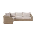Roseline 88.25" Beige Olefin Water Resistant Fabric And Wicker 4pc. Outdoor Patio Modular Sectional
