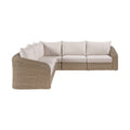 Roseline 123.25" Beige Olefin Water Resistant Fabric And Wicker 5pc. Outdoor Patio Modular Sectional - Sec5A