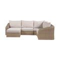 Roseline 123.25" Beige Olefin Water Resistant Fabric And Wicker 5pc. Outdoor Patio Modular Sectional - Sec5C