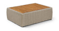 Roseline Natural / Taupe Teak Wood And Wicker Outdoor Patio Coffee Table