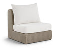 Roseline Cream Olefin Water Resistant Fabric And Wicker Outdoor Patio Armless Chair