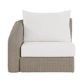 Roseline Cream Olefin Water Resistant Fabric And Wicker Outdoor Patio Left Arm Chair